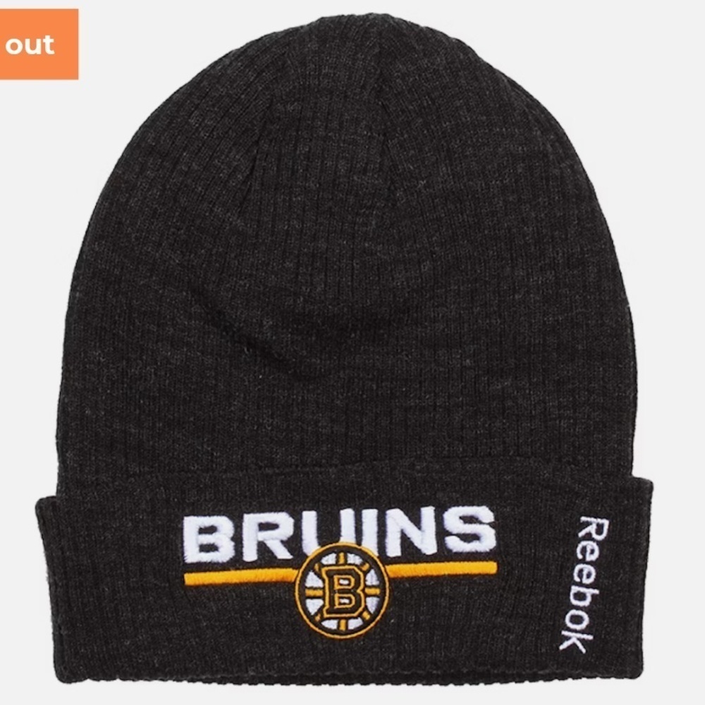 Reebok Boston Bruins Youth 8-20 Cuffed Knit Black Cap Hat Beanie